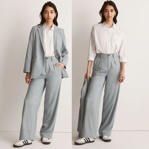 Madewell Women's The Neale Straight-Leg Pant Drapeweave light blue gray size 4